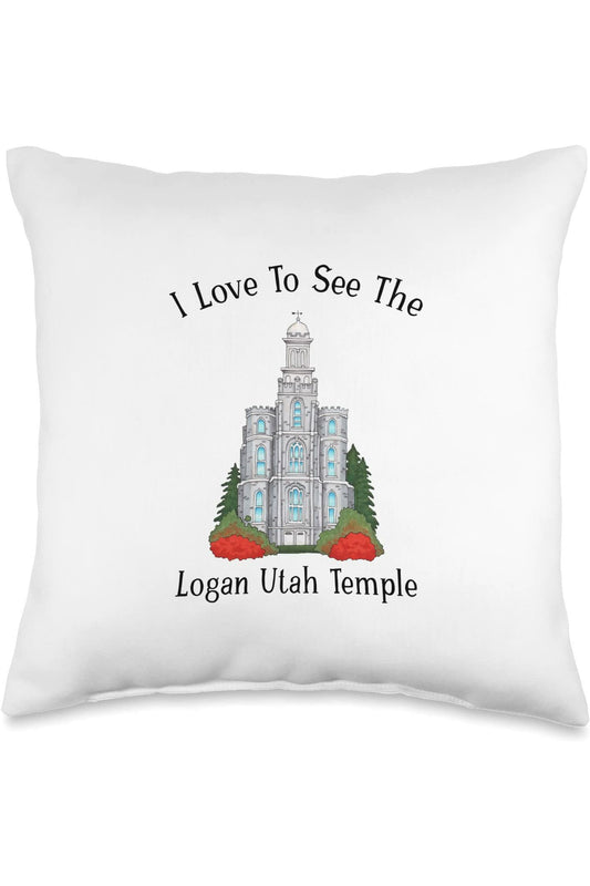 Logan Utah Temple Throw Pillows - Happy Style (English) US