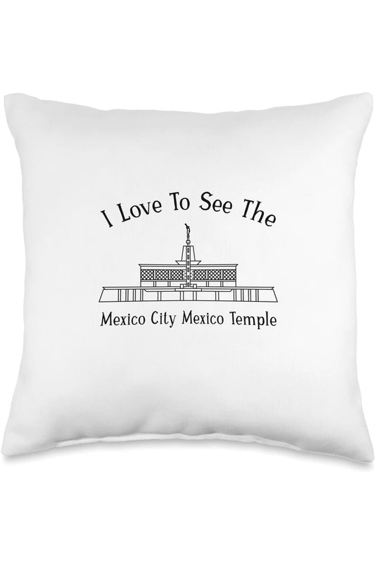 Mexico City Mexico Temple Throw Pillows - Happy Style (English) US