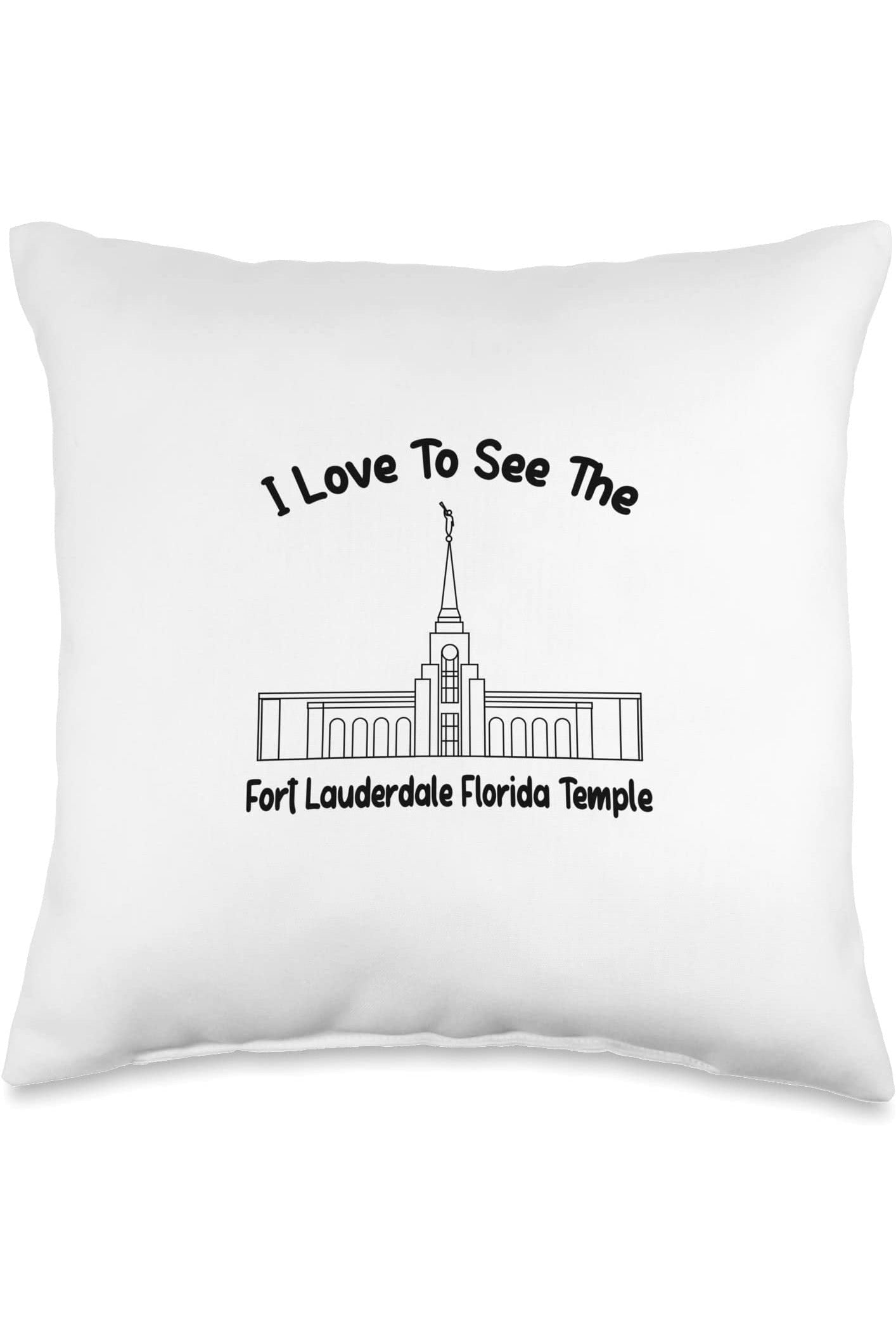 Ft Lauderdale Florida Temple Throw Pillows - Primary Style (English) US