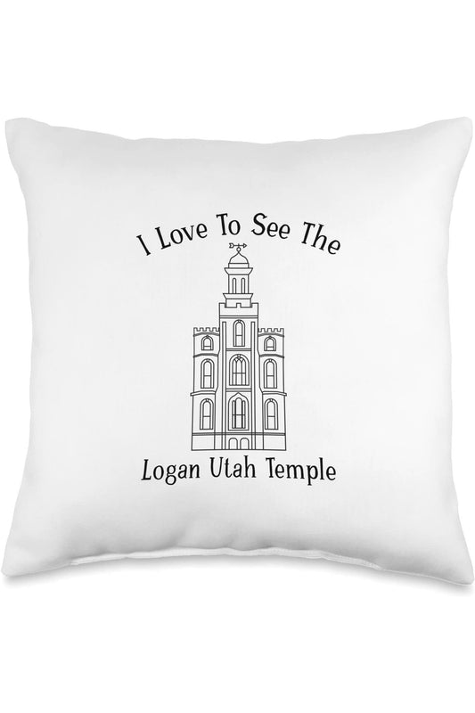 Logan Utah Temple Throw Pillows - Happy Style (English) US