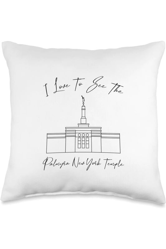 Palmyra New York Temple Throw Pillows - Calligraphy Style (English) US