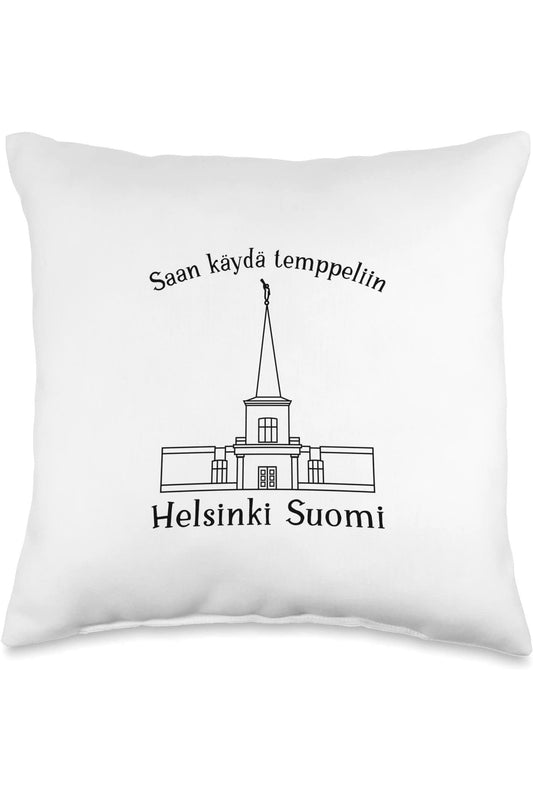 Helsinki Finland Temple Throw Pillows - Happy Style (Finnish) US