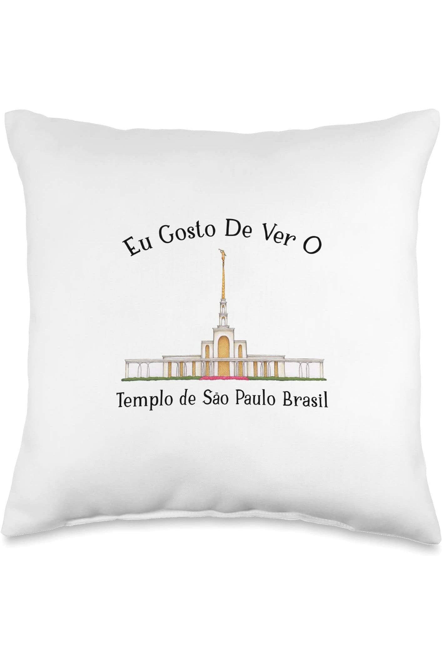 Templo de Manaus Brasil Throw Pillows - Happy Style (Portuguese) US