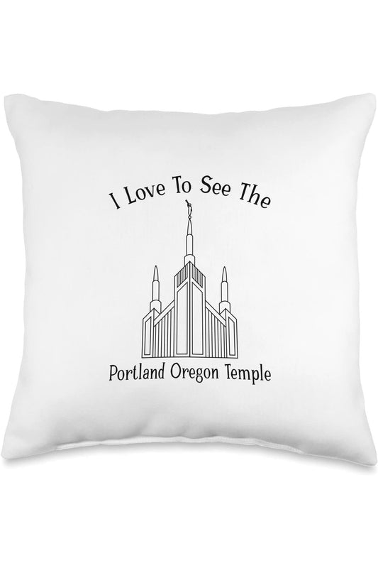 Portland Oregon Temple Throw Pillows - Happy Style (English) US