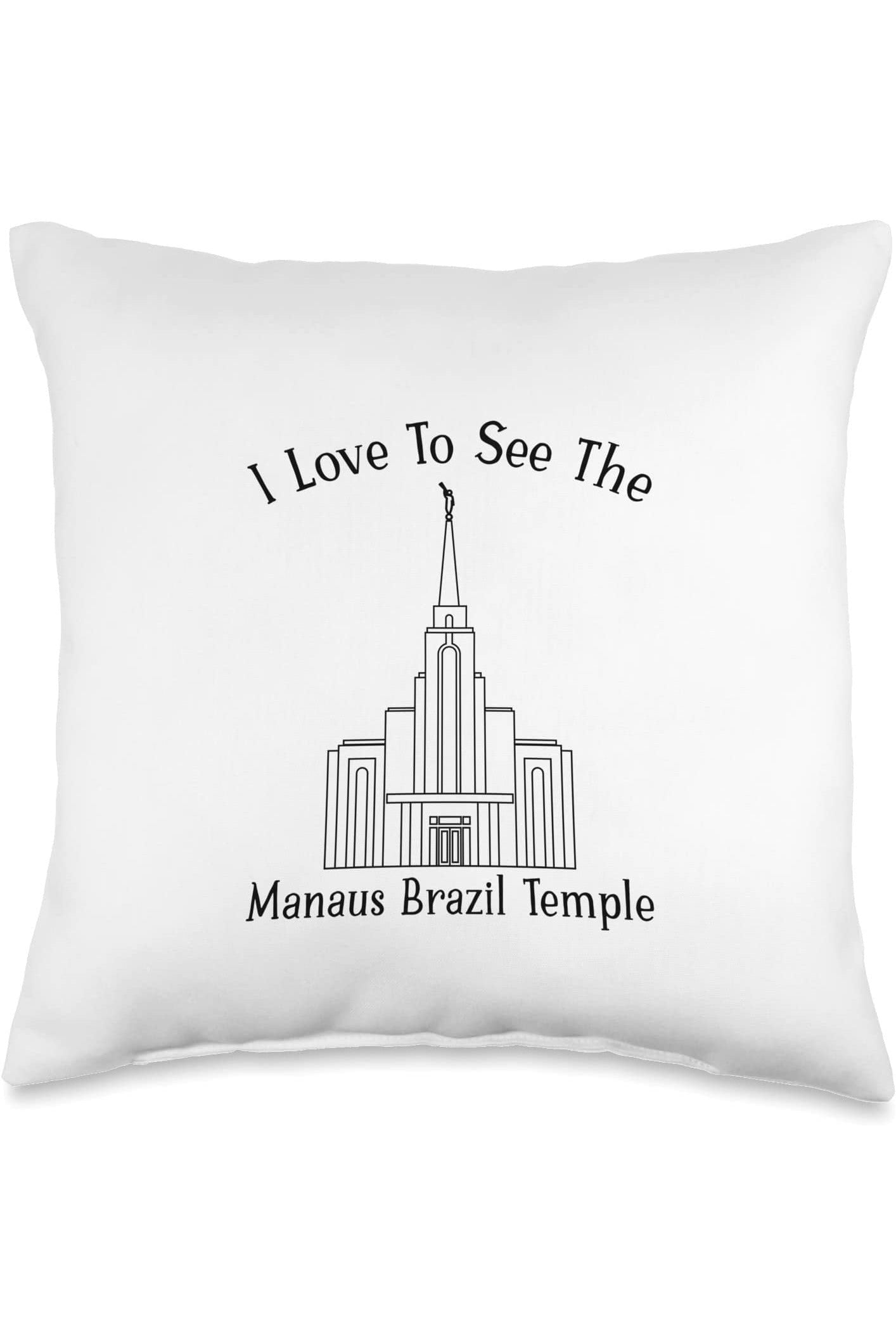 Manaus Brazil Temple Throw Pillows - Happy Style (English) US