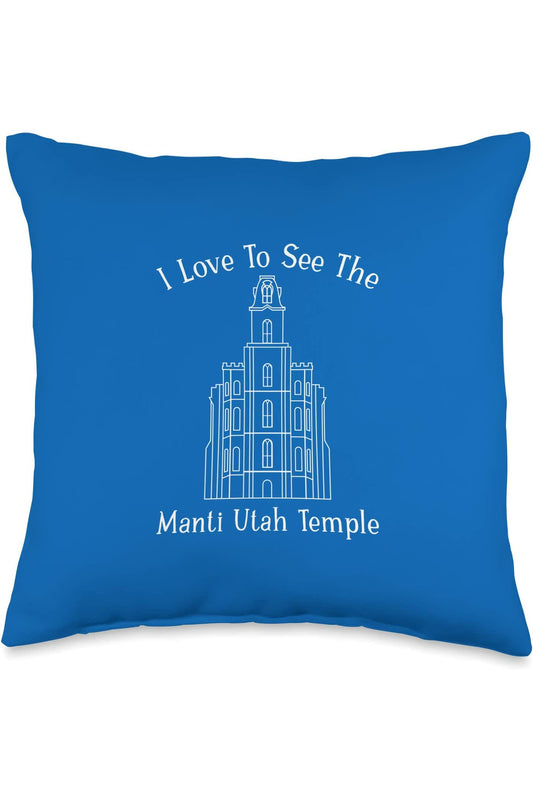 Manti Utah Temple Throw Pillows - Happy Style (English) US