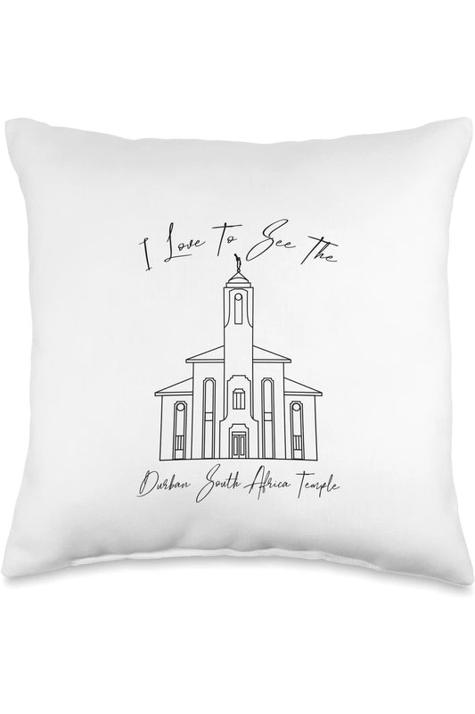Durban South Africa Temple Throw Pillows - Calligraphy Style (English) US