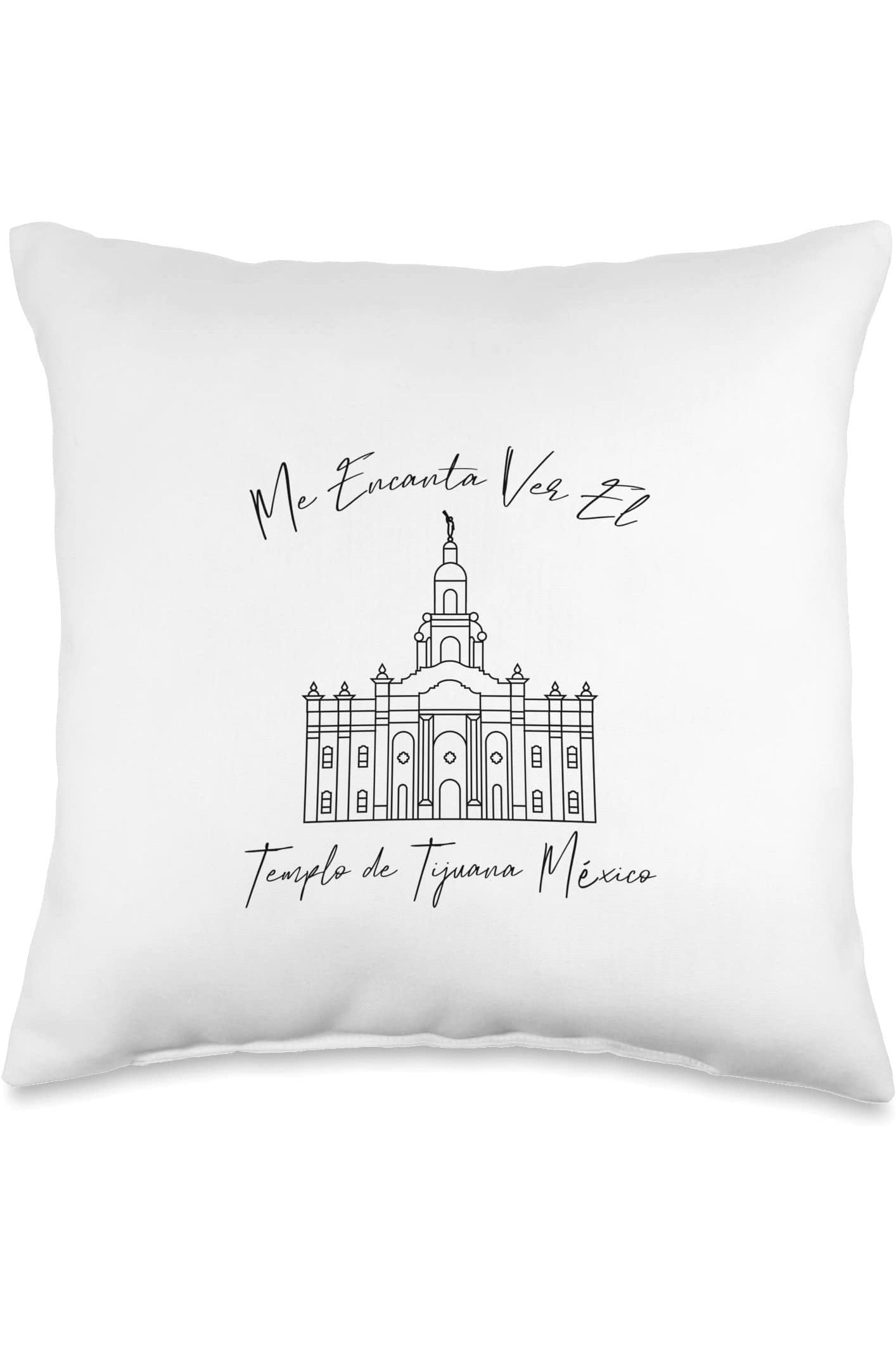 Tijuana Mexico Temple Throw Pillows - Calligraphy Style (Spanish) US