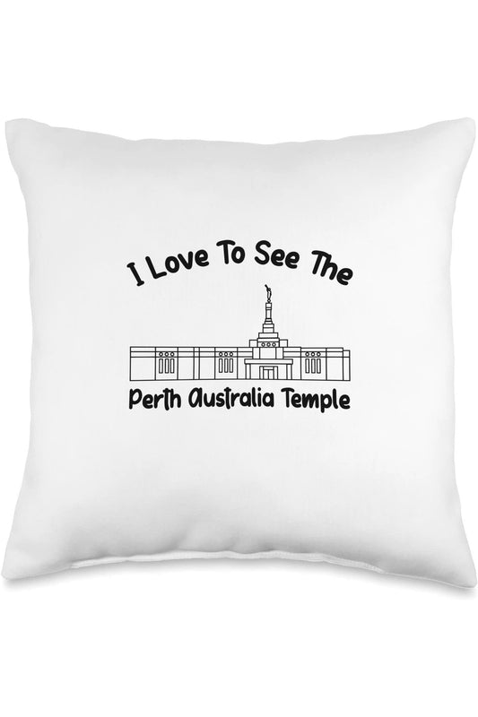 Perth Australia Temple Throw Pillows - Primary Style (English) US