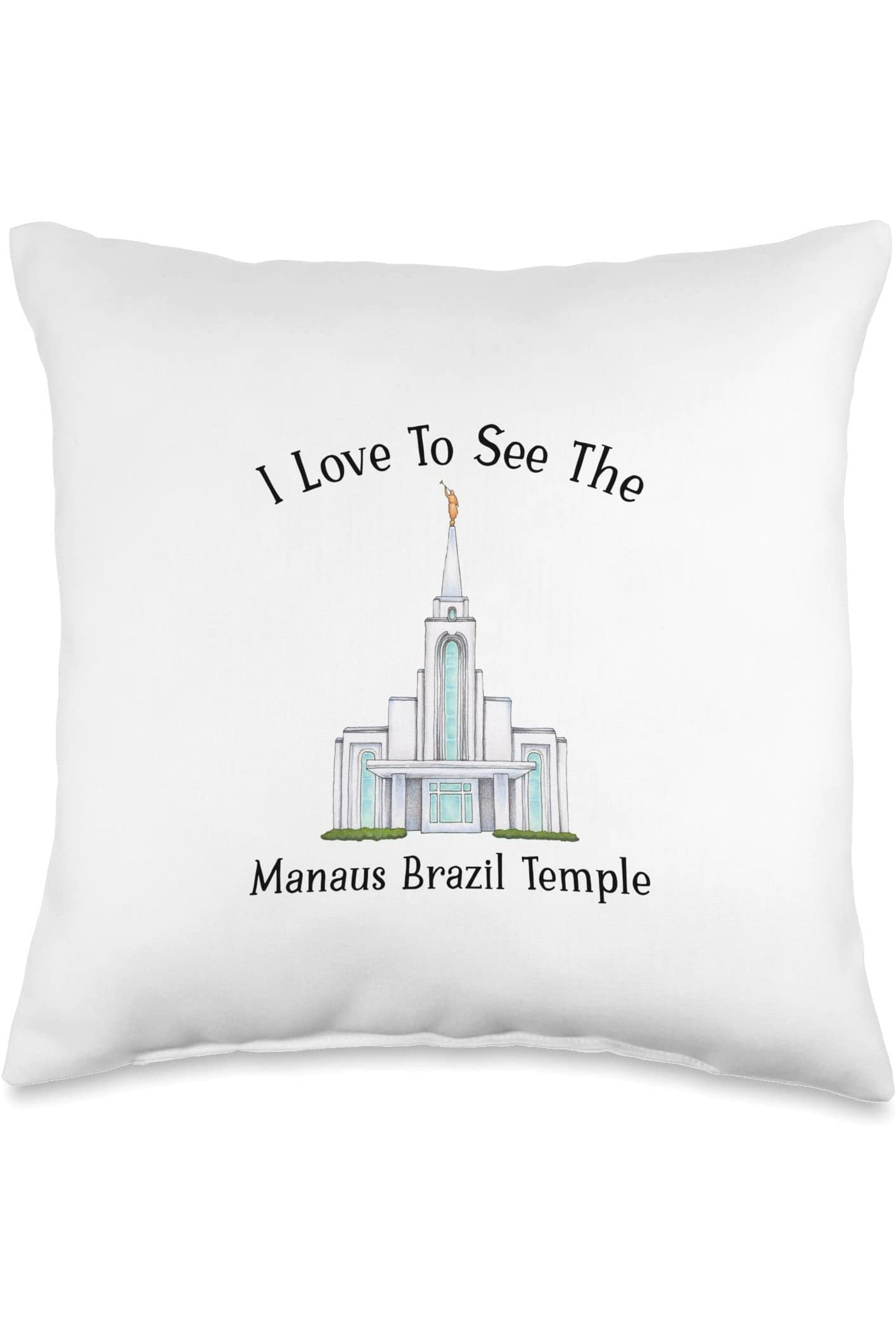 Manaus Brazil Temple Throw Pillows - Happy Style (English) US