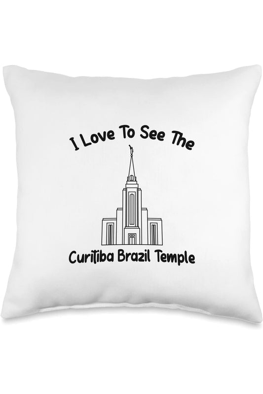 Curitiba Brazil Temple Throw Pillows - Primary Style (English) US