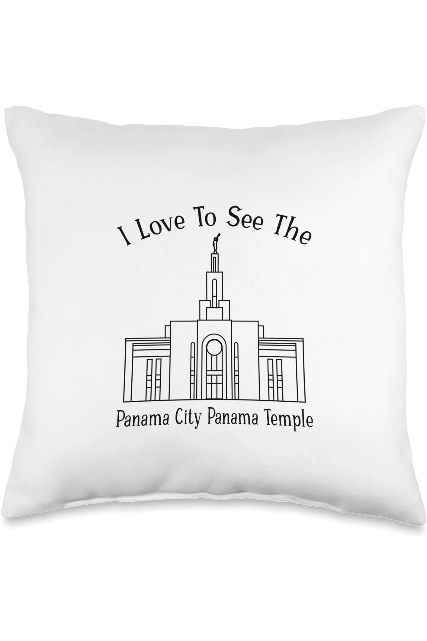 Panama City Panama Temple Throw Pillows - Happy Style (English) US