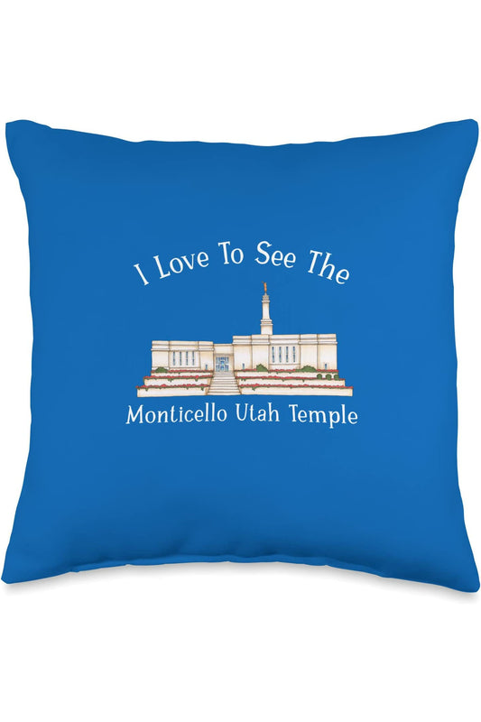 Monticello Utah Temple Throw Pillows - Happy Style (English) US