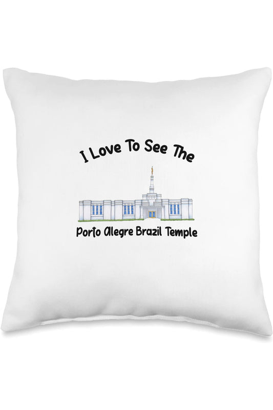 Porto Alegre Brazil Temple Throw Pillows - Primary Style (English) US