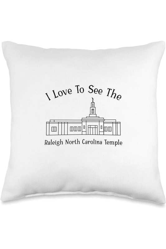 Raleigh North Carolina Temple Throw Pillows - Happy Style (English) US