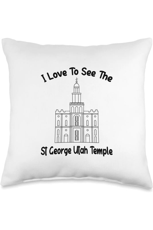 St George Utah Temple Throw Pillows - Primary Style (English) US