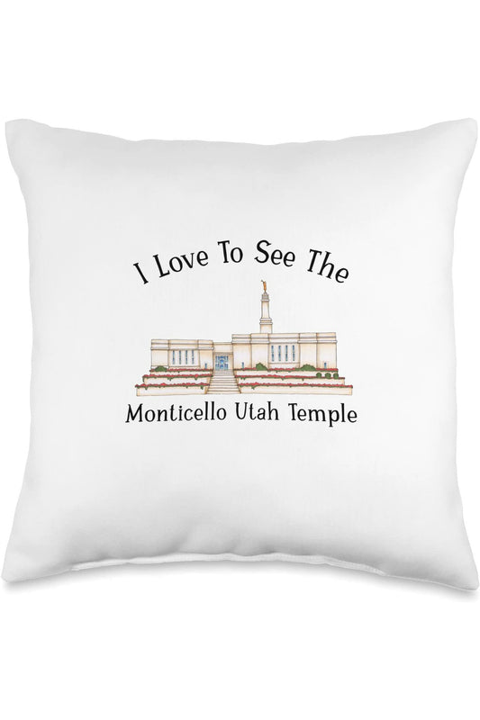 Monticello Utah Temple Throw Pillows - Happy Style (English) US
