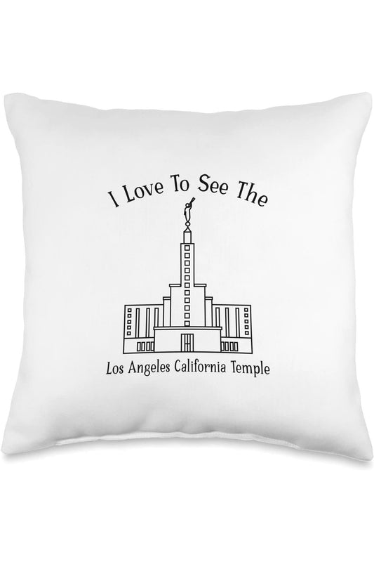Los Angeles California Temple Throw Pillows - Happy Style (English) US