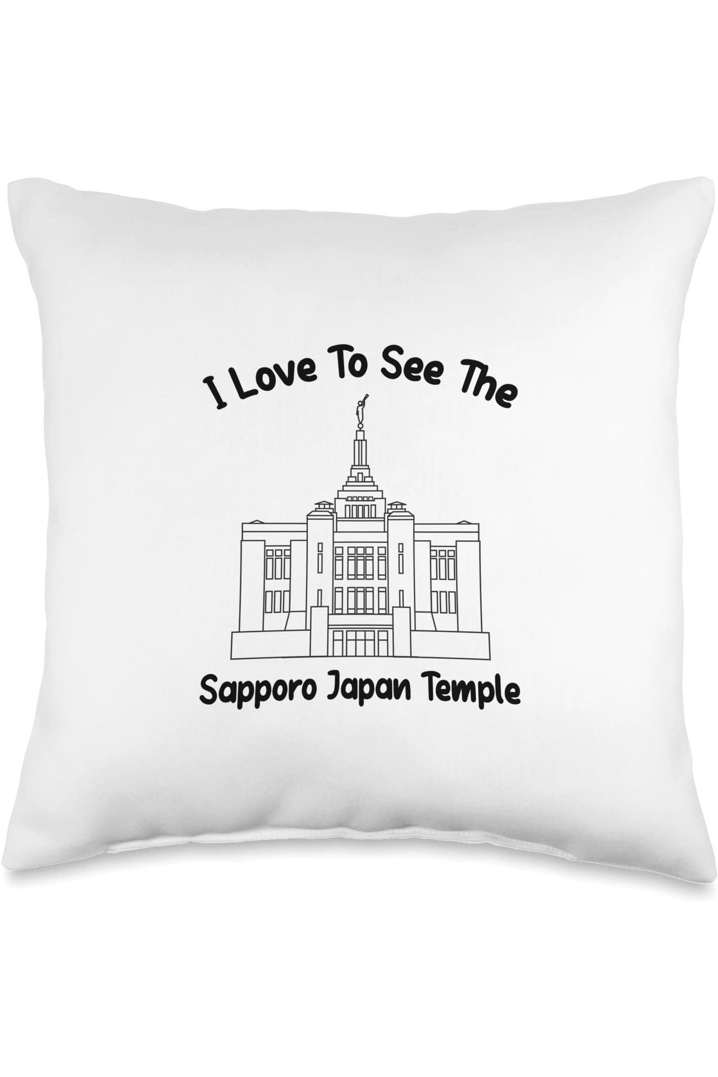 Sapporo Japan Temple Throw Pillows - Primary Style (English) US