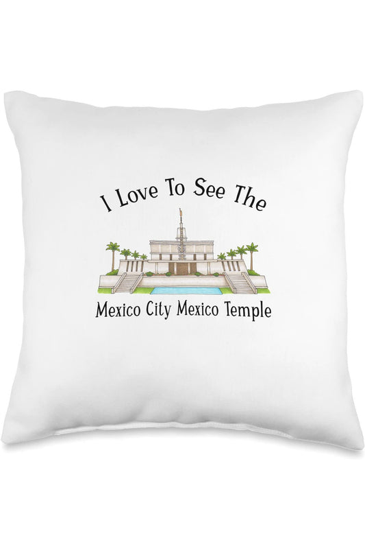 Mexico City Mexico Temple Throw Pillows - Happy Style (English) US