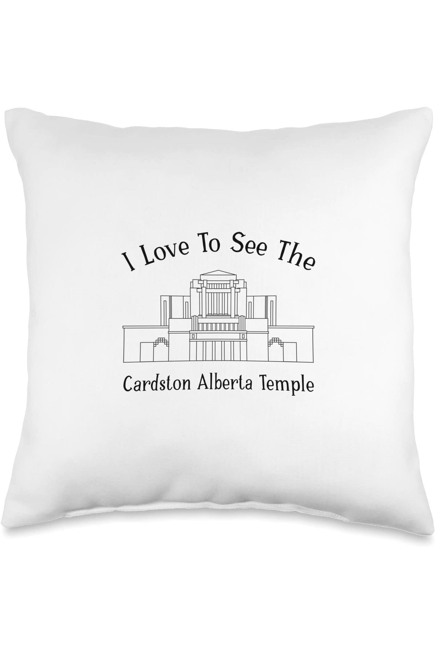 Cardston Alberta Temple Throw Pillows - Happy Style (English) US