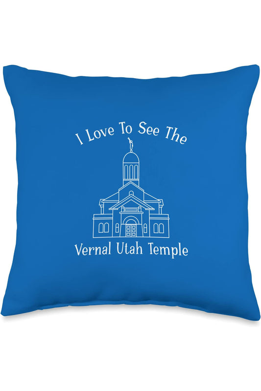 Vernal Utah Temple Throw Pillows - Happy Style (English) US