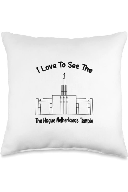 The Hague Netherlands Temple Throw Pillows -  Style (English) US