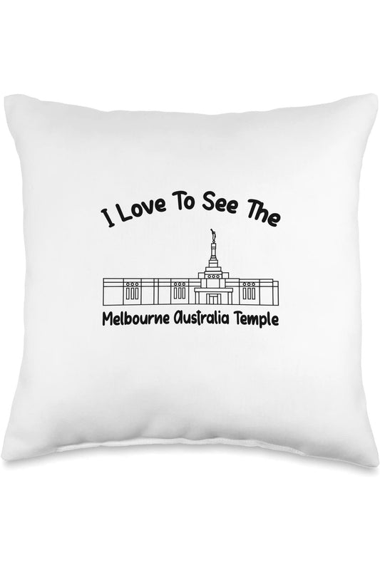 Melbourne Australia Temple Throw Pillows - Primary Style (English) US