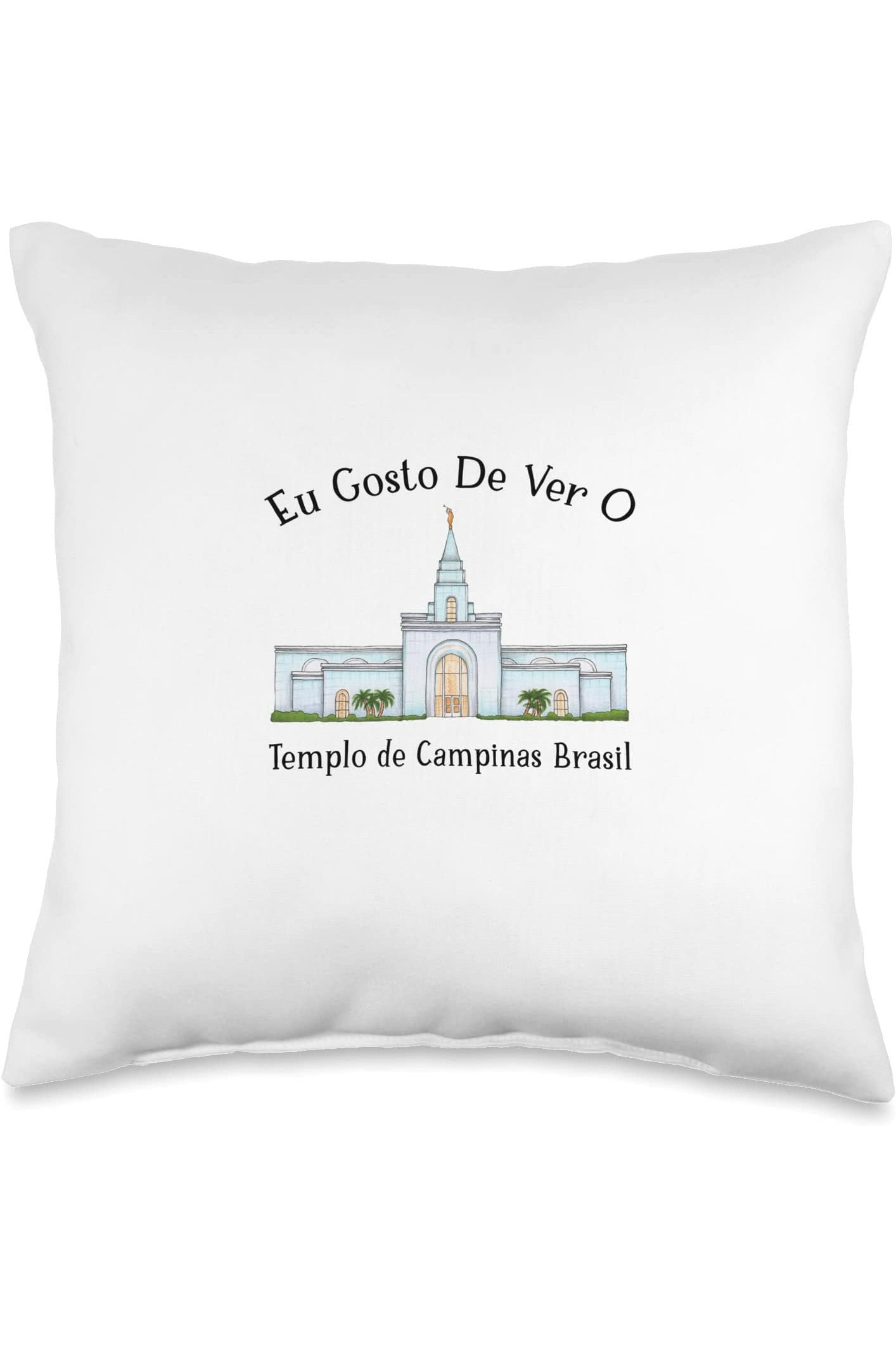 Templo de Manaus Brasil Throw Pillows - Happy Style (Portuguese) US