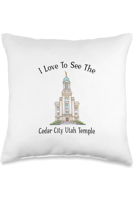Cedar City Utah Temple Throw Pillows - Happy Style (English) US