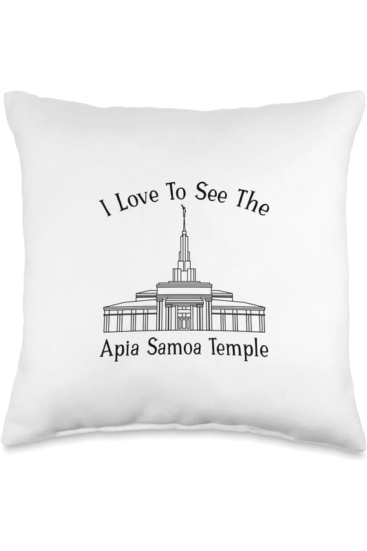 Apia Samoa Temple Throw Pillows - Happy Style (English) US