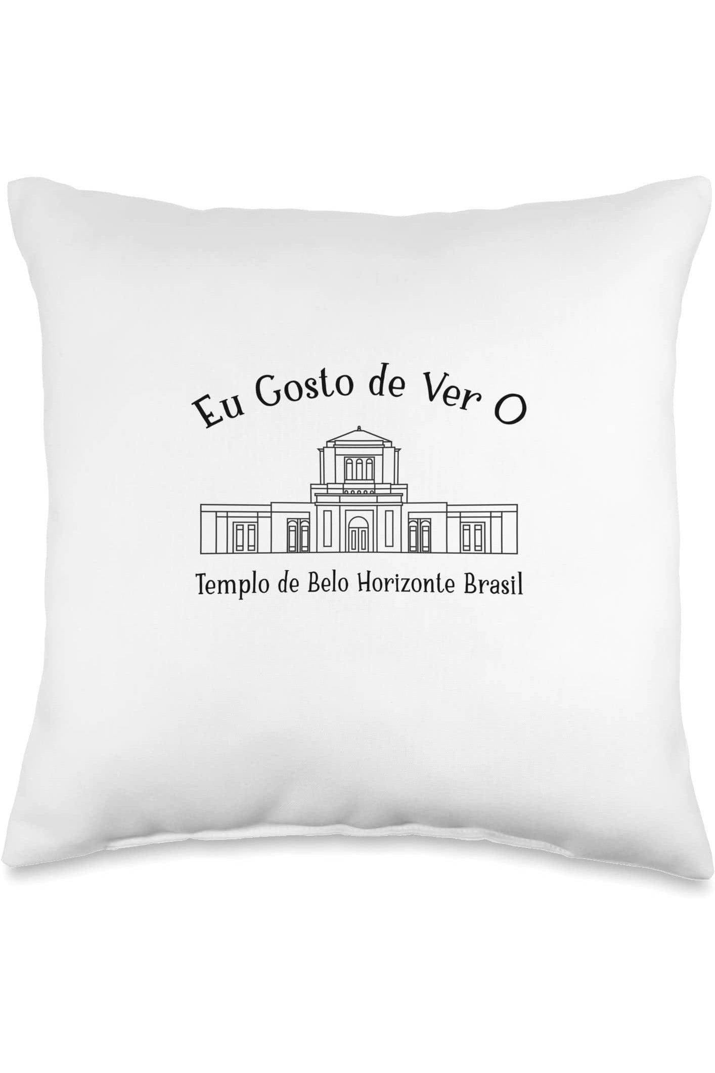 Belo Horizonte Brazil Temple Throw Pillows - Happy Style (Portuguese) US