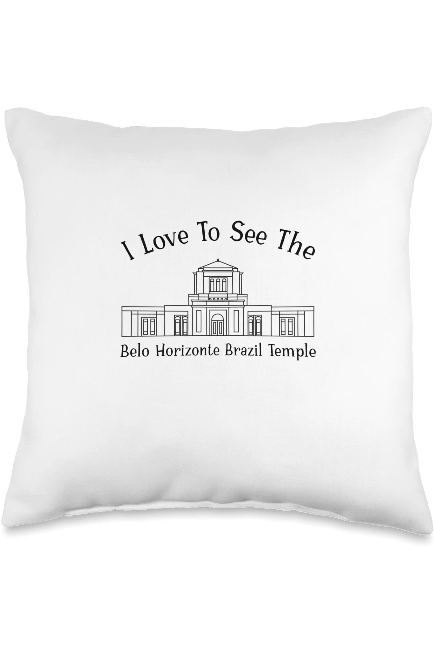 Belo Horizonte Brazil Temple Throw Pillows - Happy Style (English) US