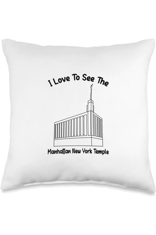 Manhattan New York Temple Throw Pillows - Primary Style (English) US