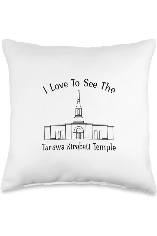 Tarawa Kiribati Temple Throw Pillows - Happy Style (English) US