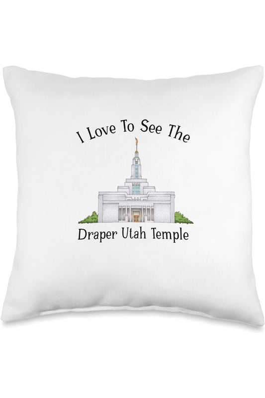 Draper Utah Temple Throw Pillows - Happy Style (English) US