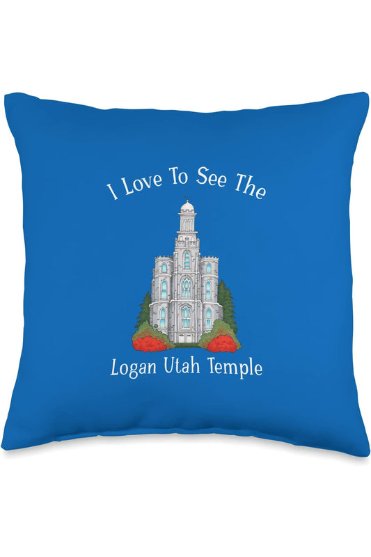 Logan Utah Temple Throw Pillows - Happy Style (English) US