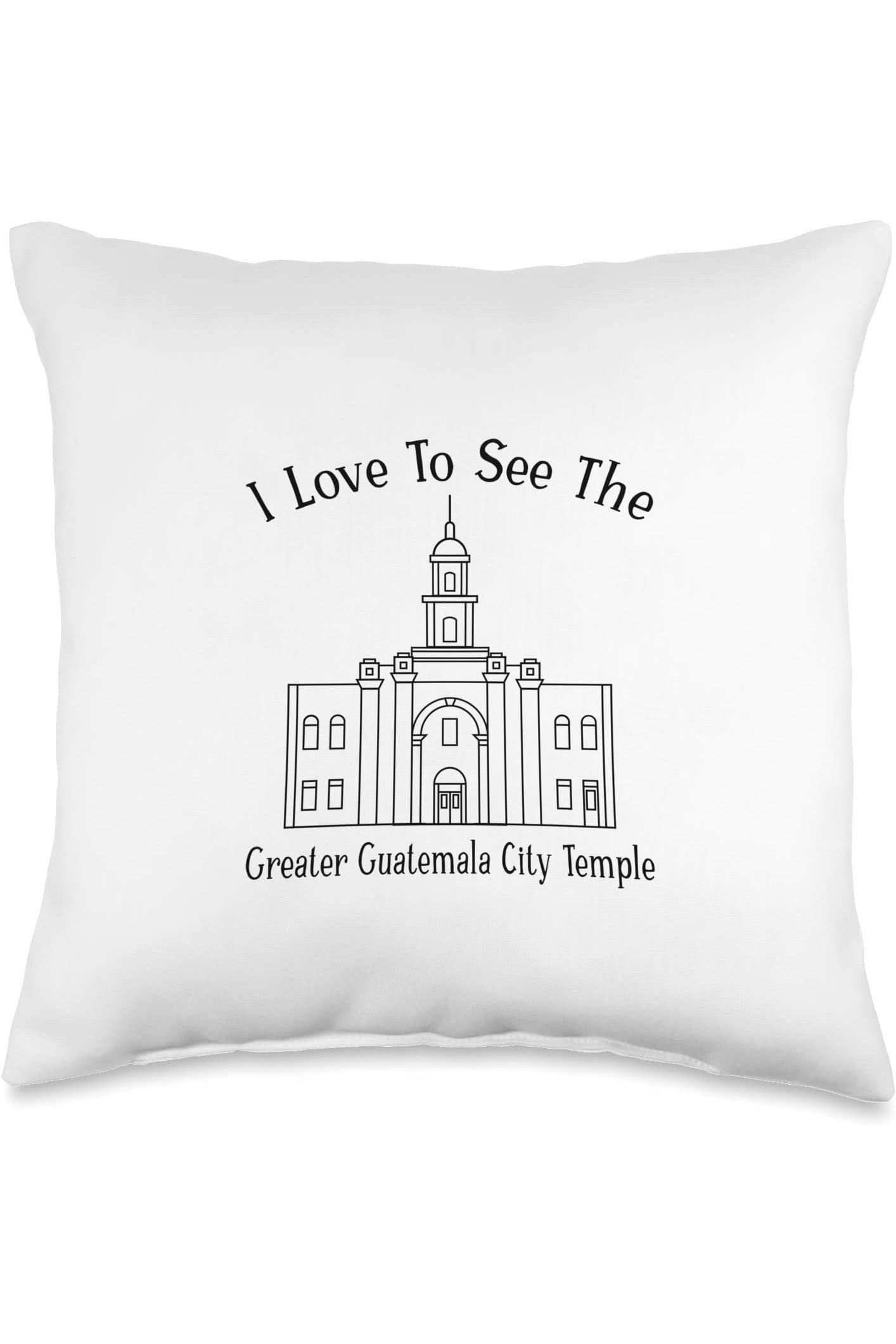 Greater Guatemala City Guatemala Temple Throw Pillows - Happy Style (English) US