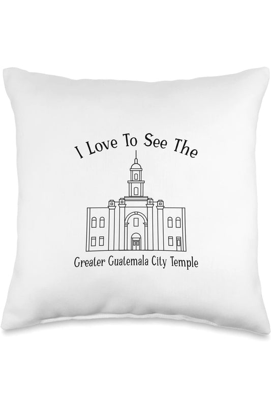 Greater Guatemala City Guatemala Temple Throw Pillows - Happy Style (English) US