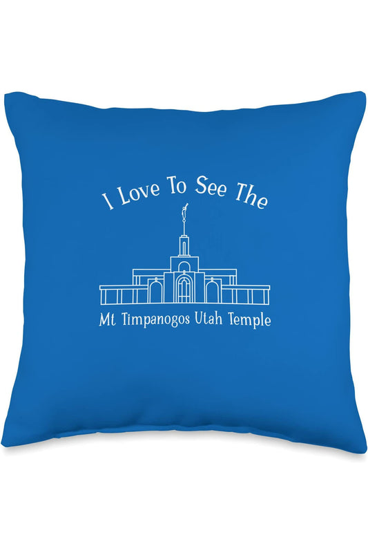 Mt Timpanogos Utah Temple Throw Pillows - Happy Style (English) US