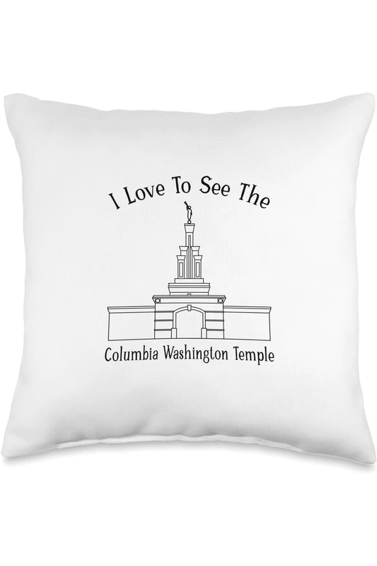 Columbia River Washington Temple Throw Pillows -  Style (English) US