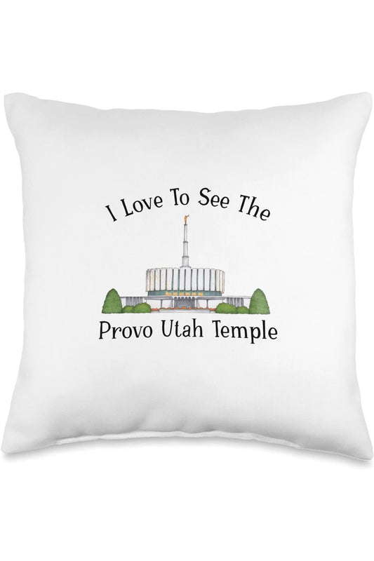 Provo Utah Temple Throw Pillows - Happy Style (English) US