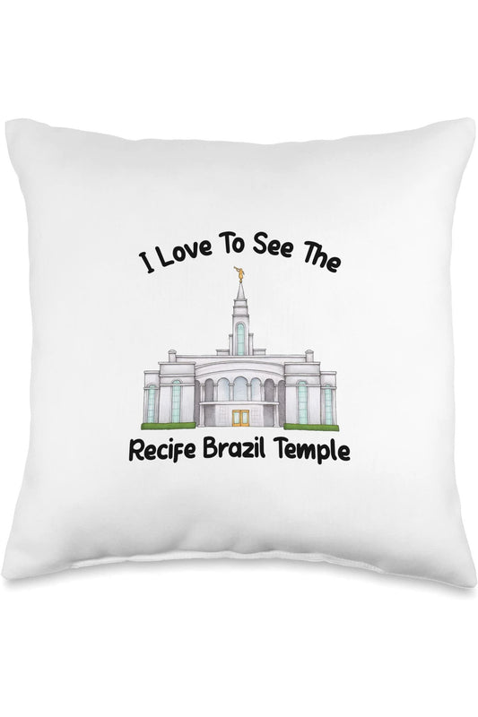 Recife Brazil Temple Throw Pillows - Primary Style (English) US