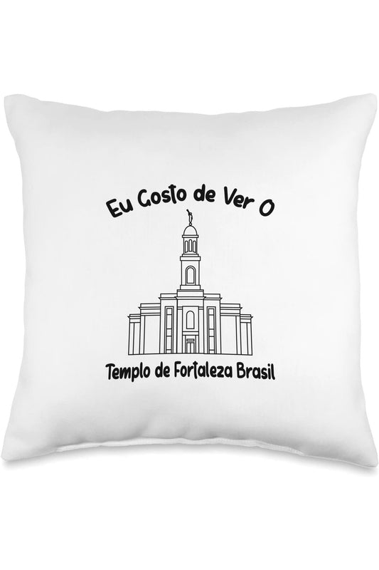 Fortaleza Brazil Temple Throw Pillows - Primary Style (Portuguese) US