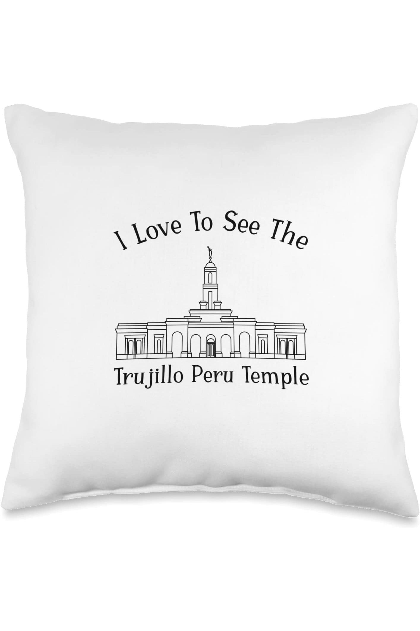 Trujillo Peru Temple Throw Pillows - Happy Style (English) US