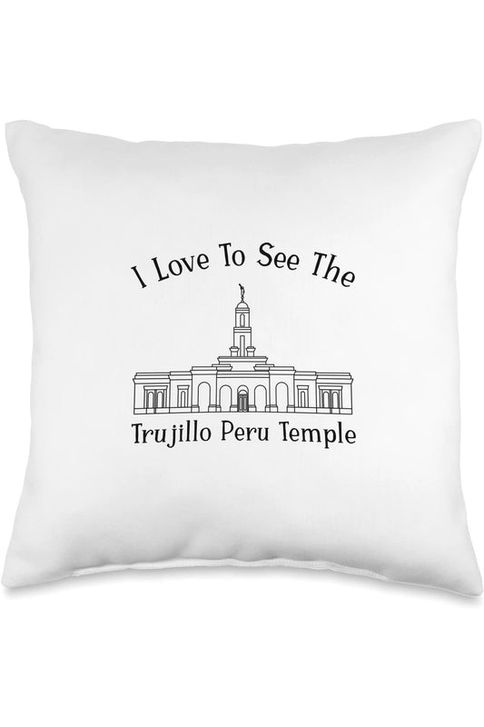 Trujillo Peru Temple Throw Pillows - Happy Style (English) US