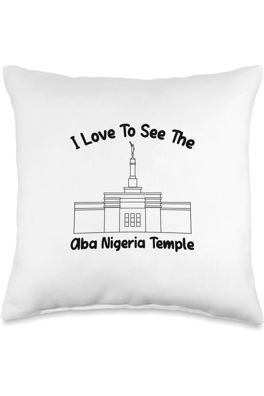 Aba Nigeria Temple Throw Pillows - Primary Style (English) US
