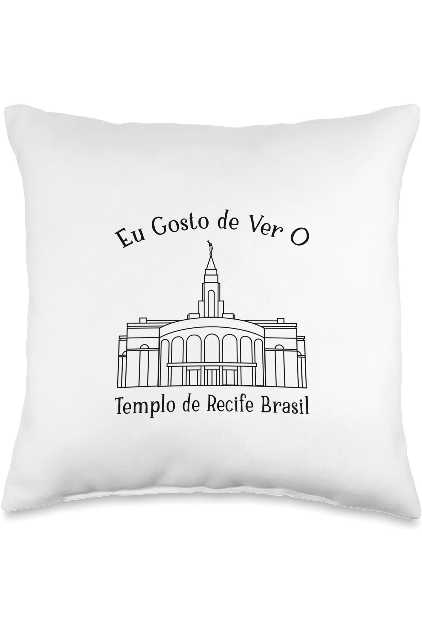 Recife Brazil Temple Throw Pillows - Happy Style (Portuguese) US