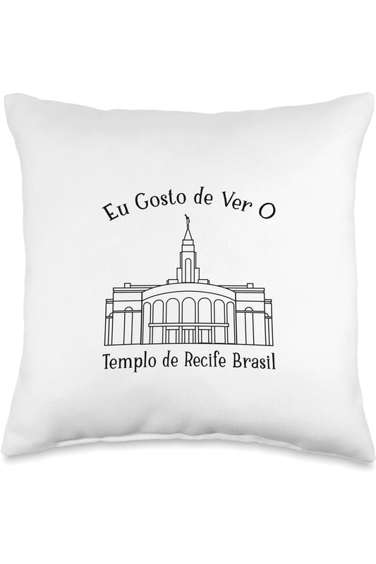 Recife Brazil Temple Throw Pillows - Happy Style (Portuguese) US