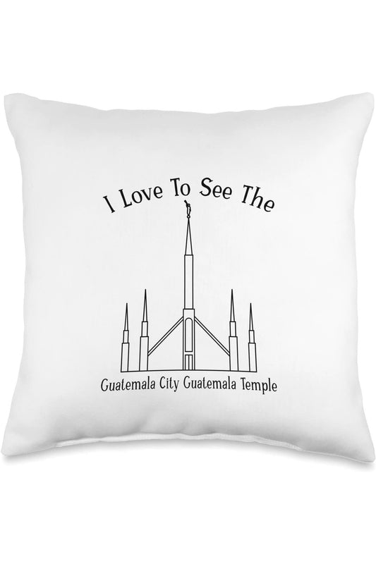 Guatemala City Guatemala Temple Throw Pillows - Happy Style (English) US